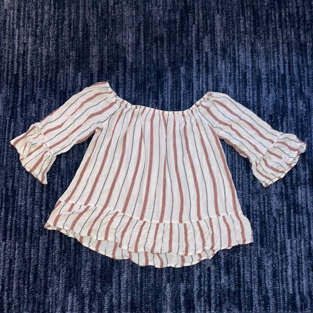 Off the shoulder striped blouse